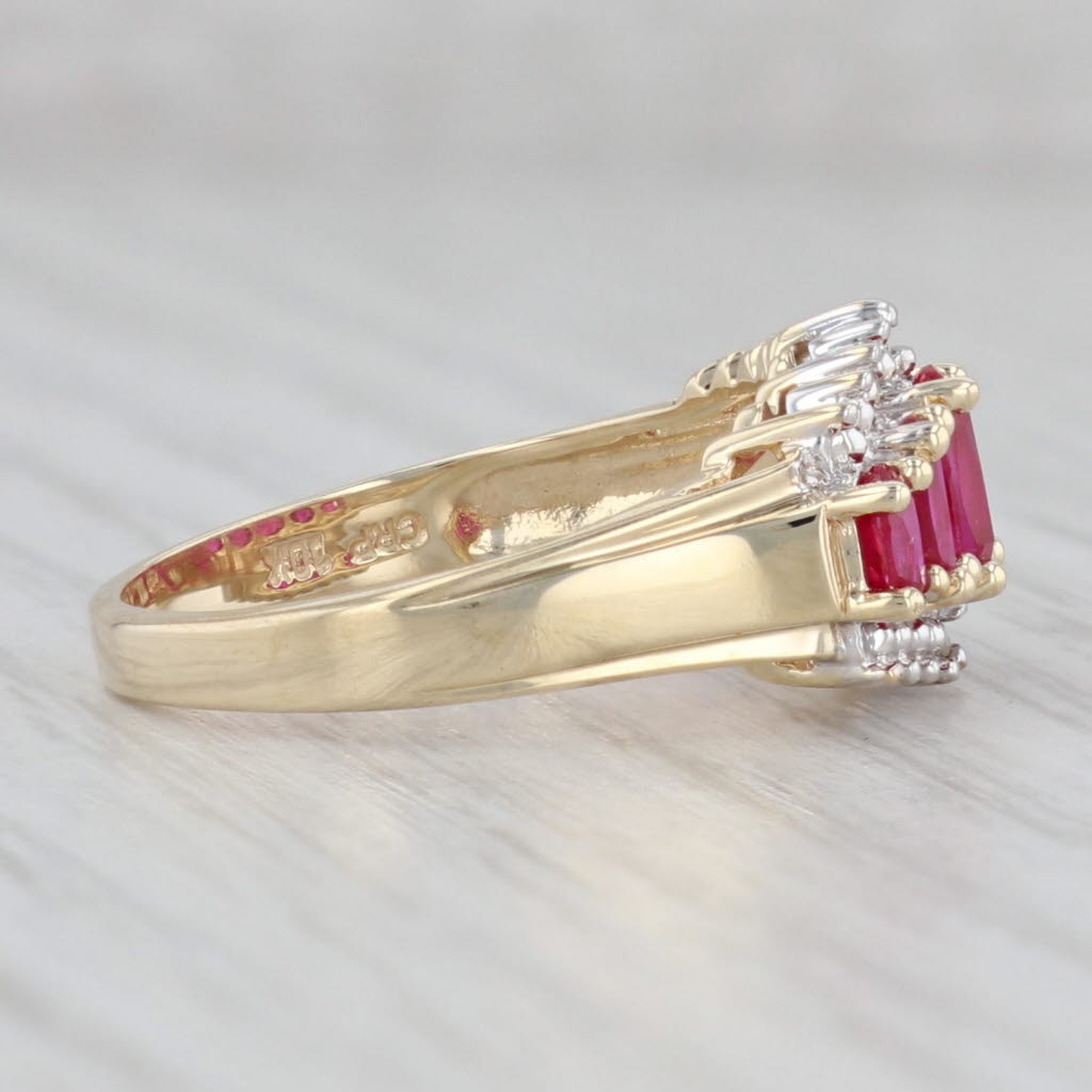 Gray 1.80ctw Lab Created Ruby Diamond Ring 10k Yellow Gold Size 7