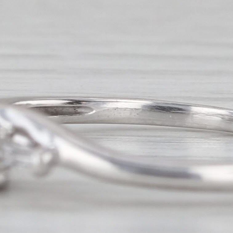 0.14ctw Diamond Bypass Promise Ring 10k White Gold Size 8 Stackable