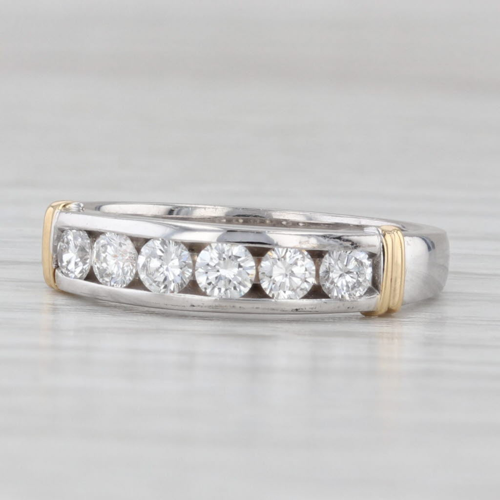 Light Gray 0.50ctw Diamond Wedding Band 14k White Yellow Gold Stackable Ring Size 6.25