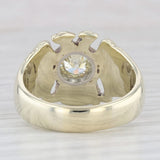 1ct Diamond Masonic Scottish Rite Ring 14k Gold Eagle Yod 32nd 14th Degree