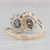 Gray 0.50ctw Diamond Cluster Bypass Ring 14k Yellow Gold Size 6