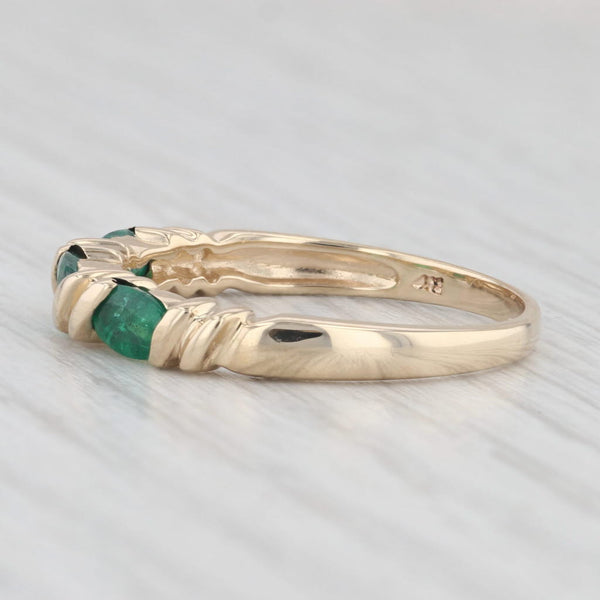 Light Gray 0.60ctw Emerald Stackable Ring 14k Yellow Gold Size 9.25 Oval 3-Stone