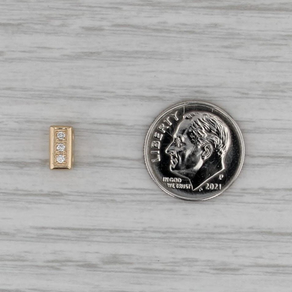 Joshua Diamond Small Spacer Slide Bracelet Charm 14k Yellow Gold Vintage