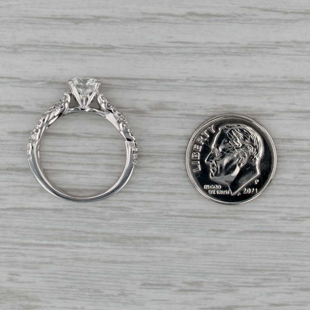 1.24ctw IGI Round Lab Grown Diamond Engagement Ring Woven 14k White Gold Size 6