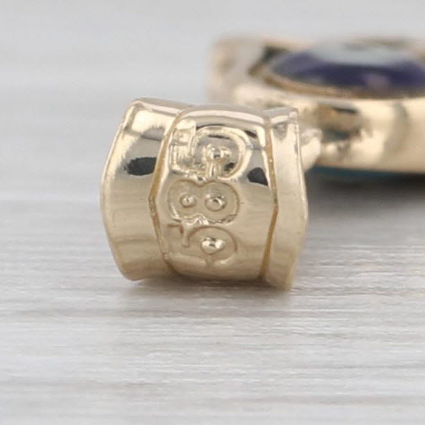 Hamsa Hand Talisman Pendant 14k Gold Small Drop All Seeing Eye of Deity Charm