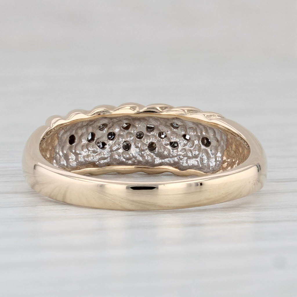 Light Gray 0.13ctw Pave Diamond Ring 10k Yellow Gold Size 6.75 Wedding Band