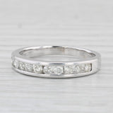 0.48ctw Diamond Wedding Band 18k White Gold Size 8.5 Stackable Anniversary Ring