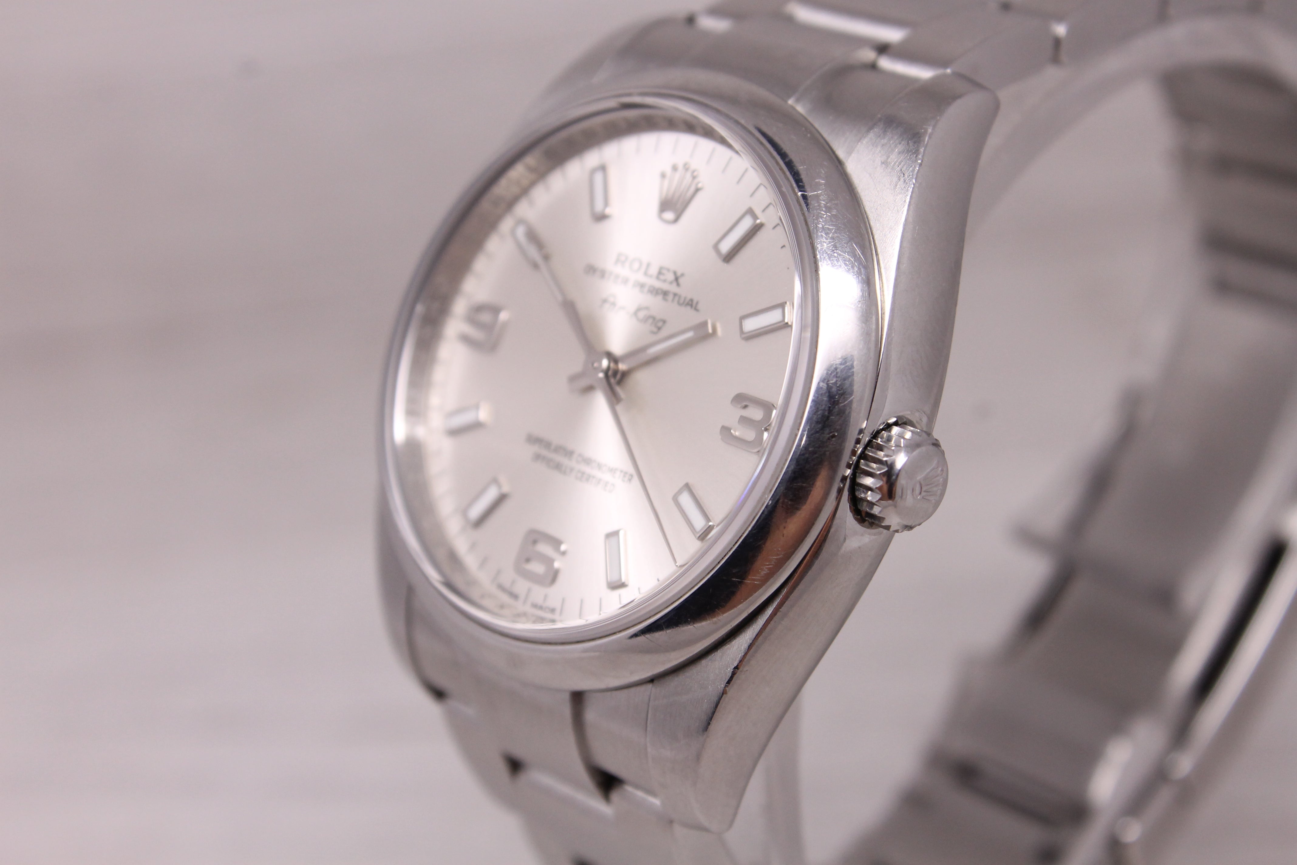 Rolex Air King 114200 34mm Stainless Steel 3-6-9 Dial Automatic Watch Oyster