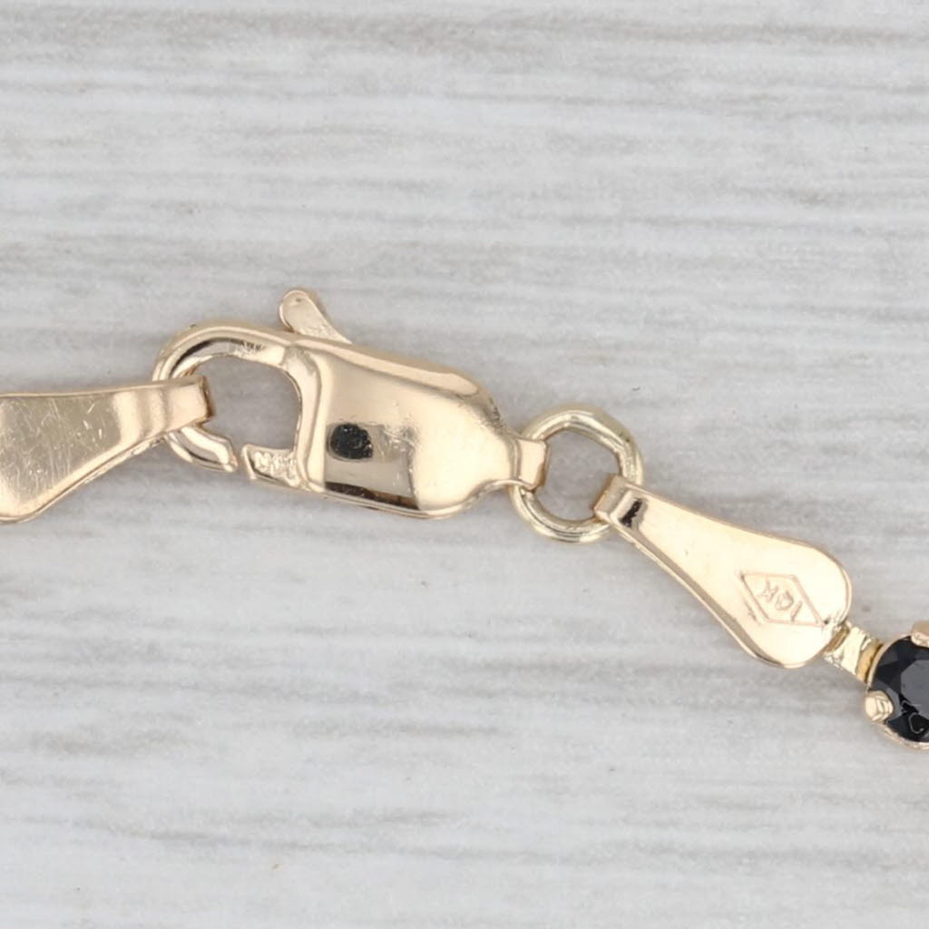3.70ctw Blue Sapphire Tennis Bracelet 14k Yellow Gold 6.5" 3mm