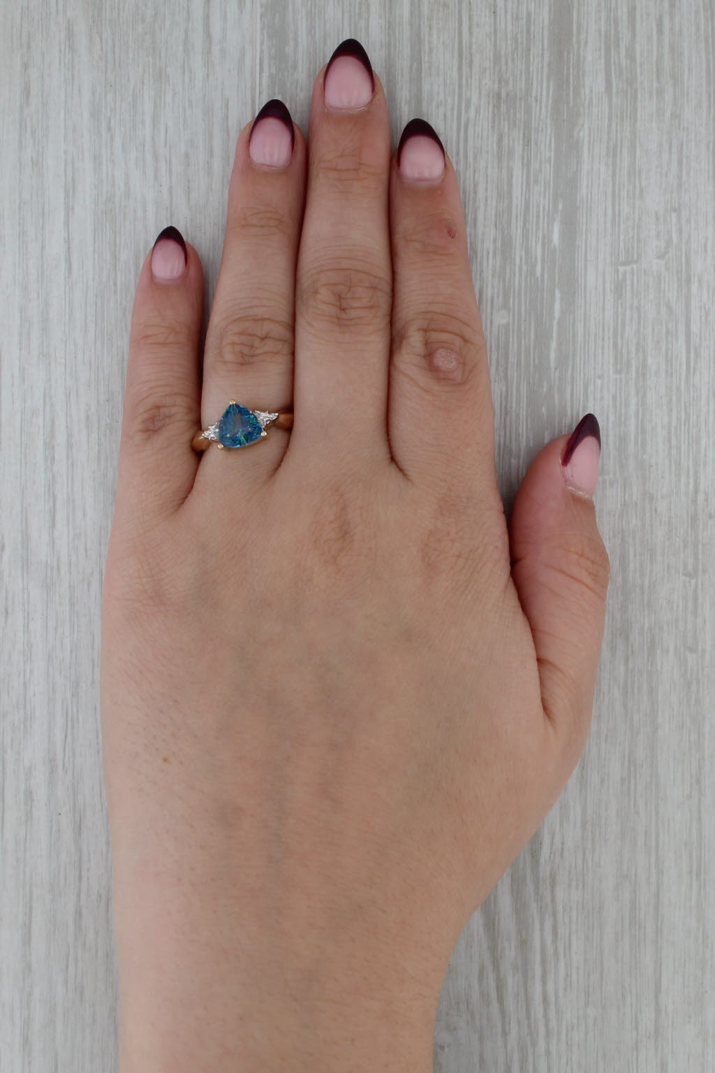 2.10ct Mystic Topaz Diamond Ring 10k Yellow Gold Size 7