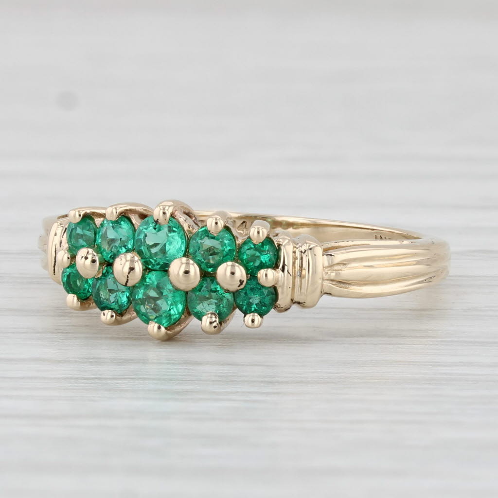 Light Gray 0.60ctw Emerald Ring 14k Yellow Gold Size 8