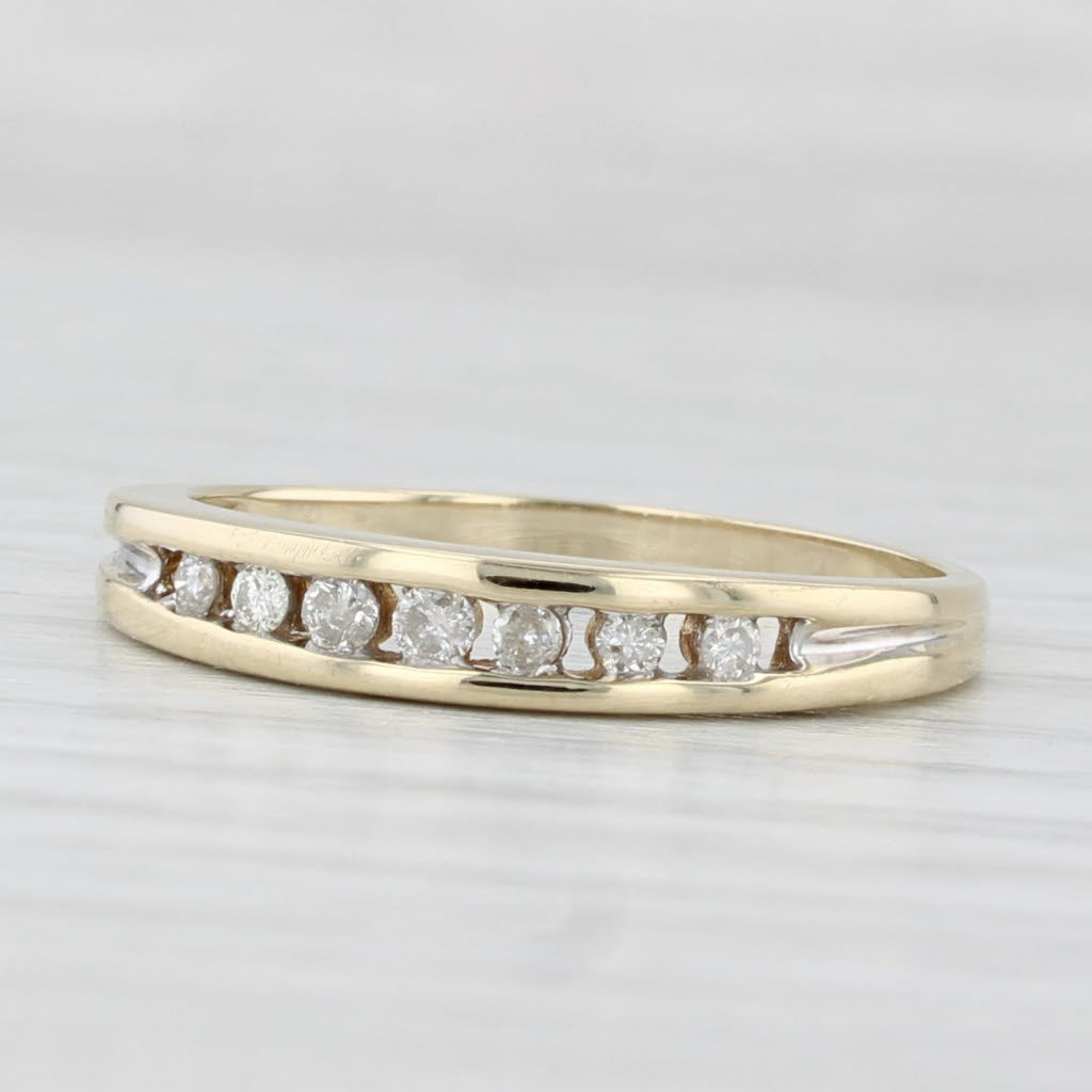 Light Gray Diamond Channel Set Ring 10k Yellow Gold Size 7 Stackable Band