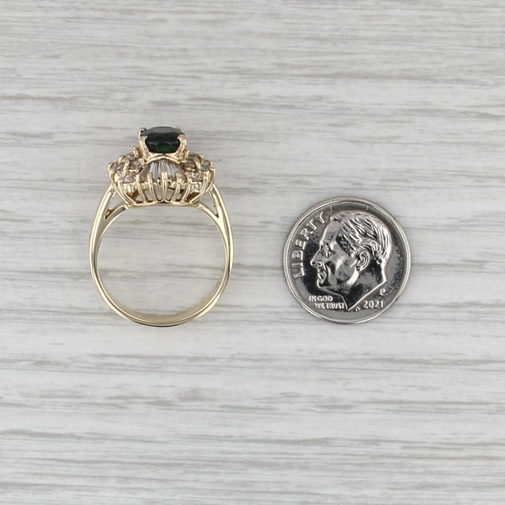 2.60ctw Oval Blue Sapphire Cubic Zirconia Halo Ring 14k Yellow Gold Size 7