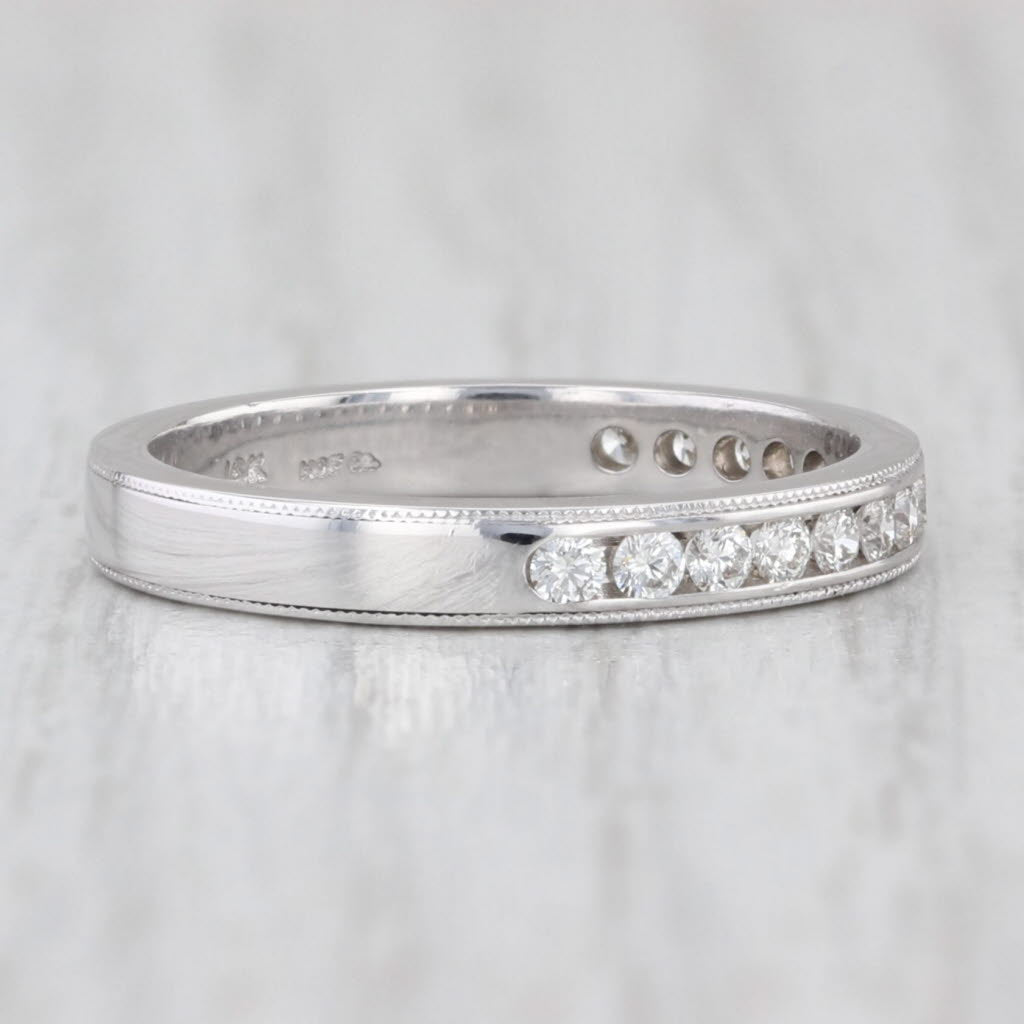 Hearts on Fire 0.36ctw Diamond Wedding Band 18k White Gold Sz 6.75-7 Anniversary