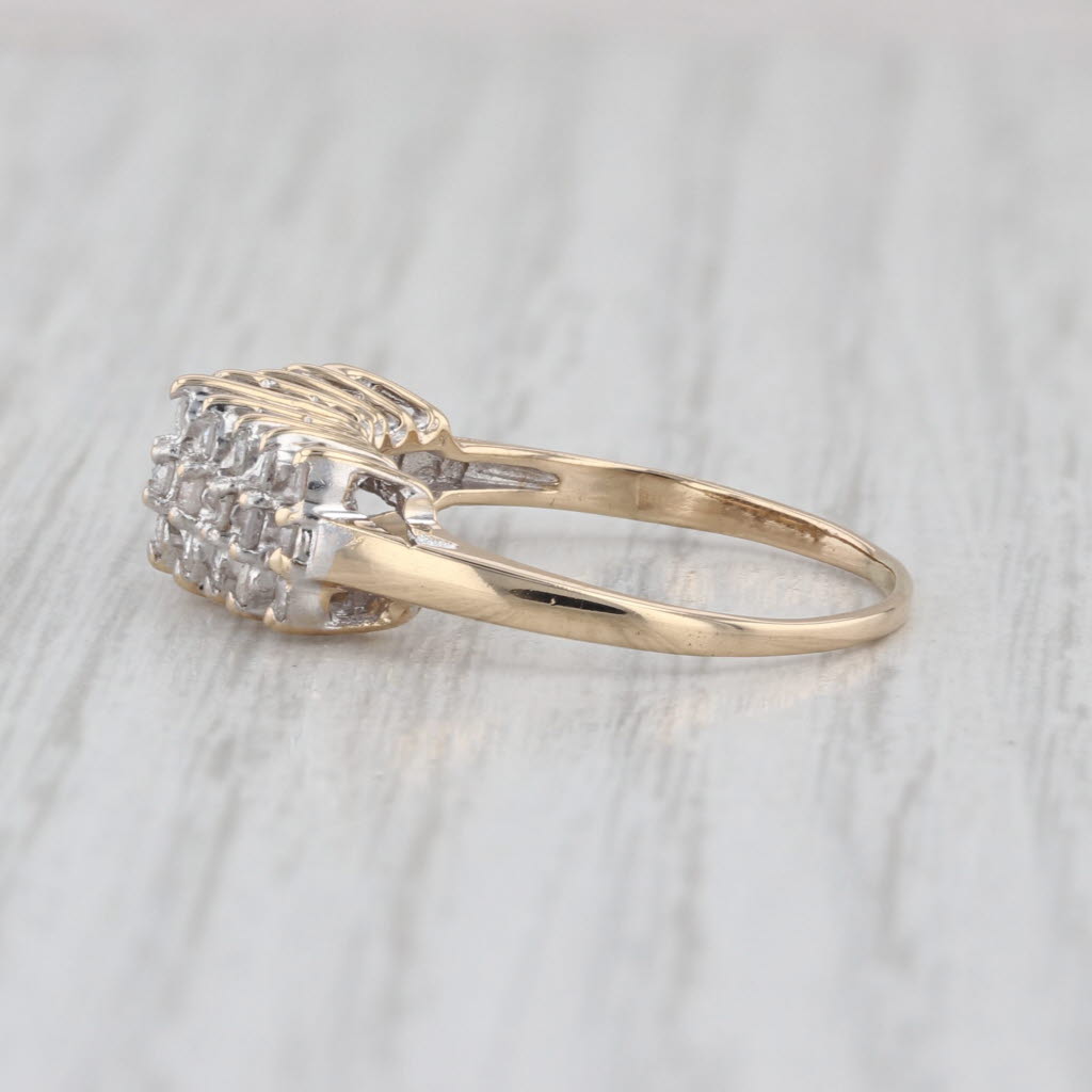 0.40ctw Diamond Rooftop Pyramid Ring 14k Yellow Gold Stackable Size 7