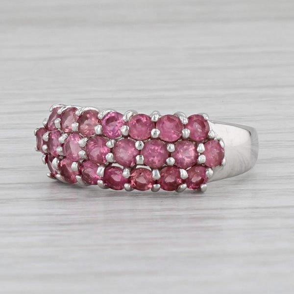 Gray 1.70ctw Pink Sapphire Cluster Ring 14k White Gold Size 7