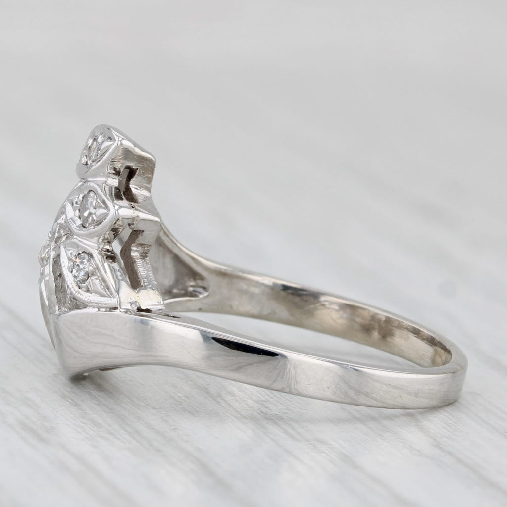 Light Gray Vintage 0.15ctw Diamond Ring 14k White Gold Size 7