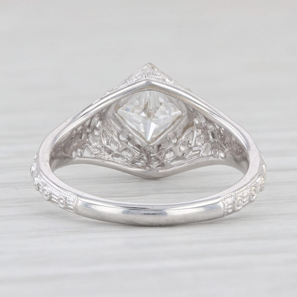 Light Gray New Beverley K 1.02ctw Diamond Filigree Engagement Ring 14k White Gold Size 6.75