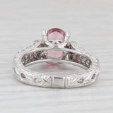 2.53ctw Pink Tourmaline Diamond Ring 900 Platinum Size 6.75 Engagement