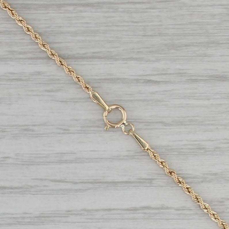 24.25" 1.6mm Rope Chain Necklace 14k Yellow Gold Italy