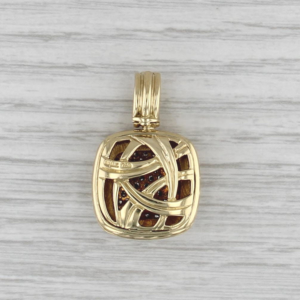 David Yurman Albion 0.75ctw Pave Diamond Pendant 18k Gold Enhacner Clip Bail