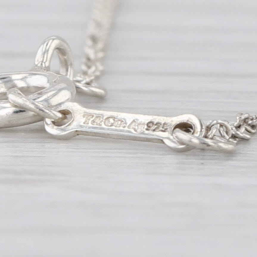 Tiffany Paloma Picasso Olive Leaf Heart Pendant Necklace w Pouch Sterling Silver