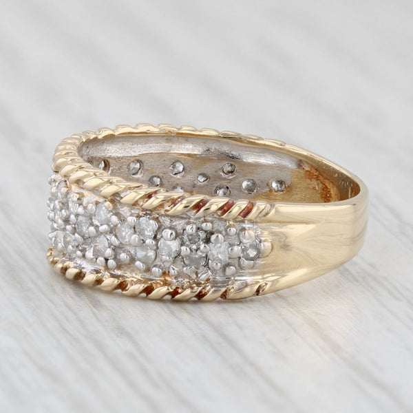 0.35ctw Pave Diamond Ring 14k Gold Size 6.75 Band