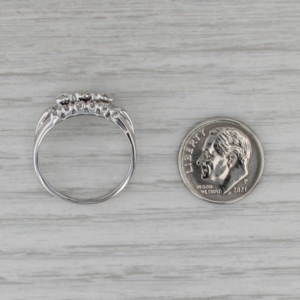 Vintage 0.43ctw Diamond Ring 14k White Gold Size 8.5 Bridal