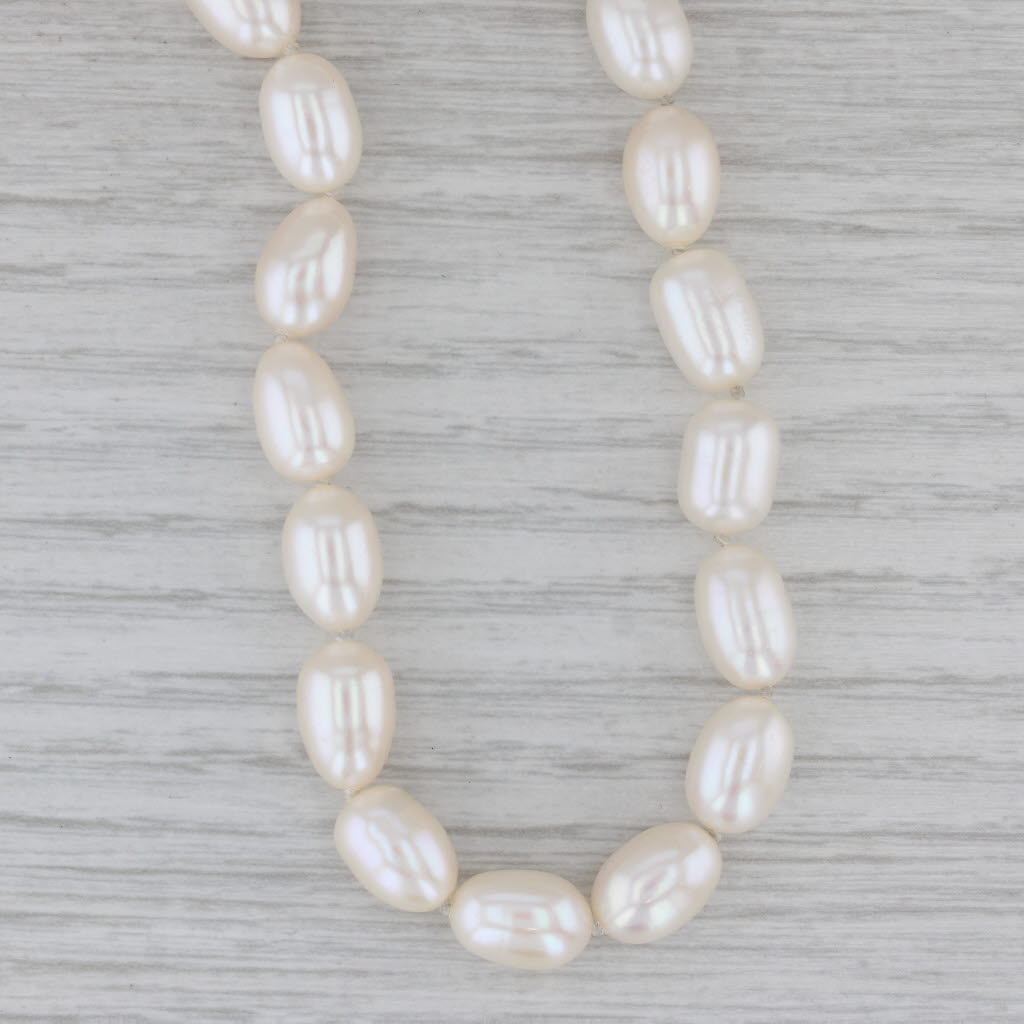 Gray Slane & Slane Cultured Pearl Strand Necklace 18k Gold Diamond Toggle Clasp 18"