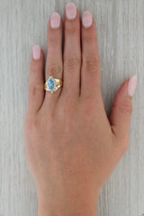 Rosy Brown 1.24ct Marquise Blue Topaz Diamond Ring 10k Yellow Gold Size 7