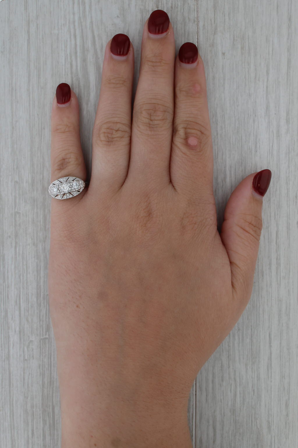 Vintage 0.45ctw Diamond 3-Stone Princess Ring 10k White Gold Size 4.5
