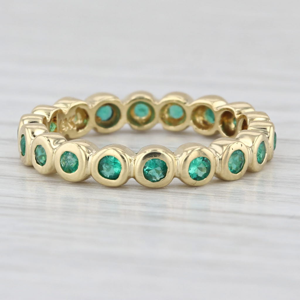 0.50ctw Emerald Eternity Band 18k Yellow Gold Size 6.5 Stackable Wedding Ring