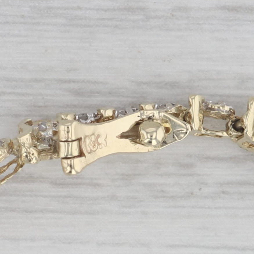 Gray 0.50ctw Diamond Tennis Bracelet 10k Yellow Gold 7" 3.6mm