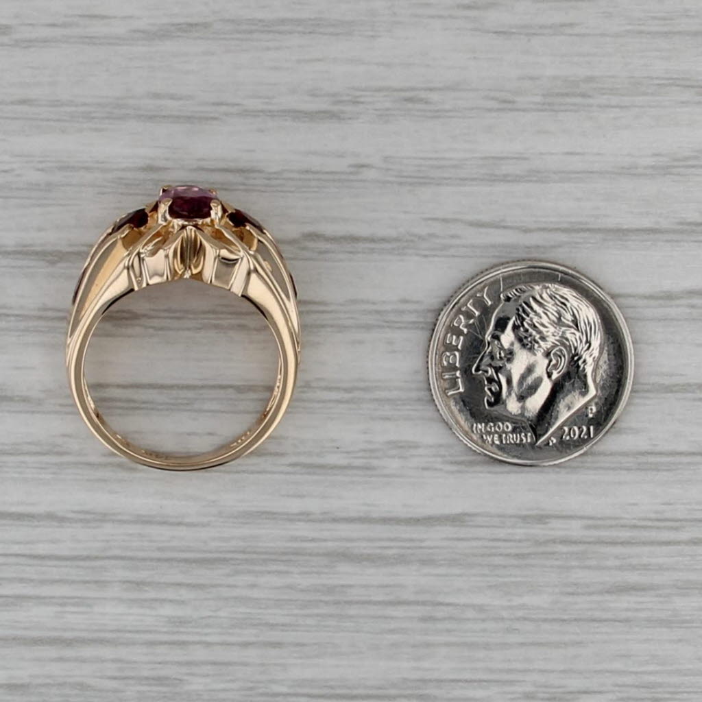 2.40ctw Oval Garnet X Ring 14k Yellow Gold Size 6.25