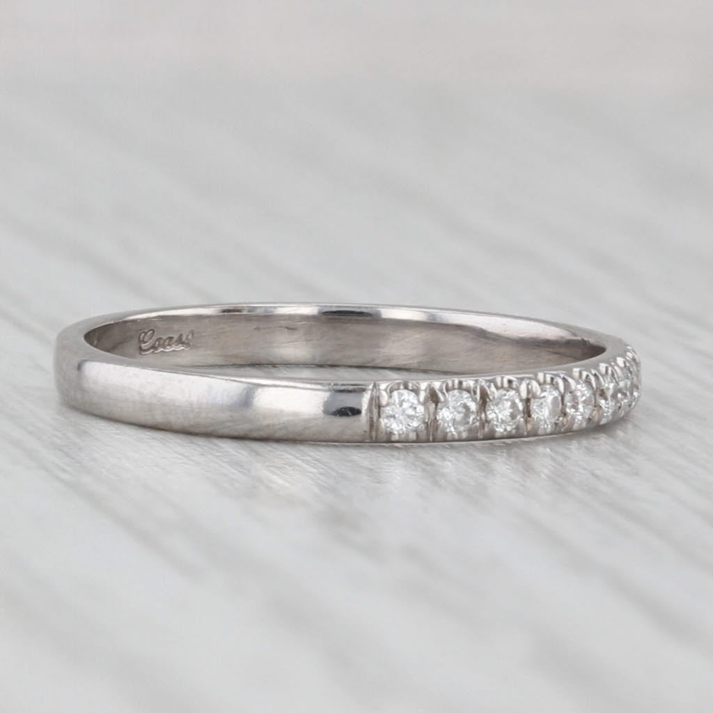 Light Gray 0.25ctw Diamond Wedding Band 14k White Gold Stackable Anniversary Size 5 Ring