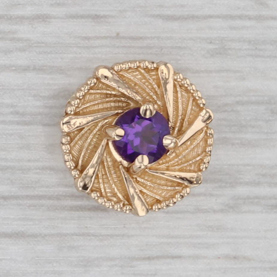Gray 0.21ct Amethyst Solitaire Slide Bracelet Charm 14k Yellow Gold Richard Glatter