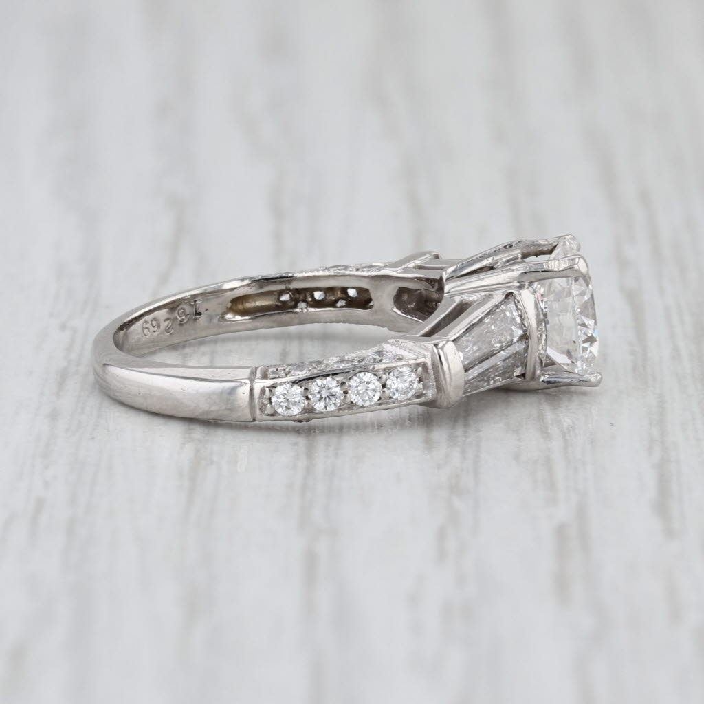 IGI 3.07ctw Round Lab Grown Diamond Engagement Ring Platinum Size 6