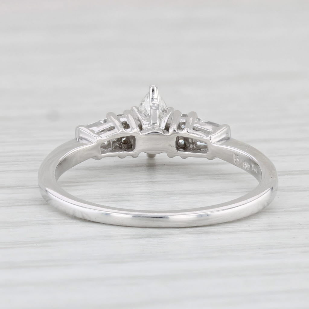 Light Gray 0.40ctw Marquise Diamond Engagement Ring 14k White Gold Size 7