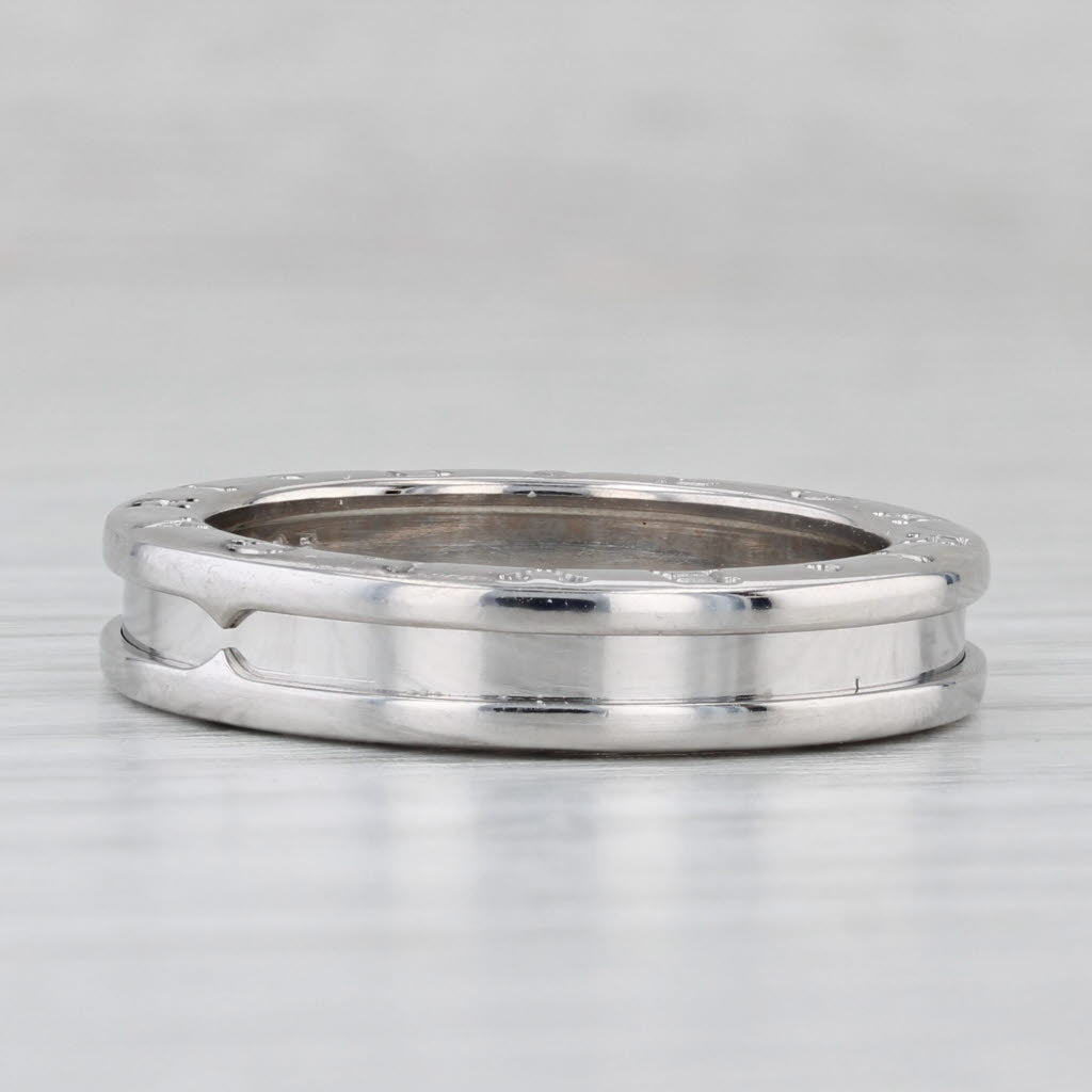Light Gray Bulgari B Zero One Band 18k White Gold Ring Size 8.5 58 Stackable