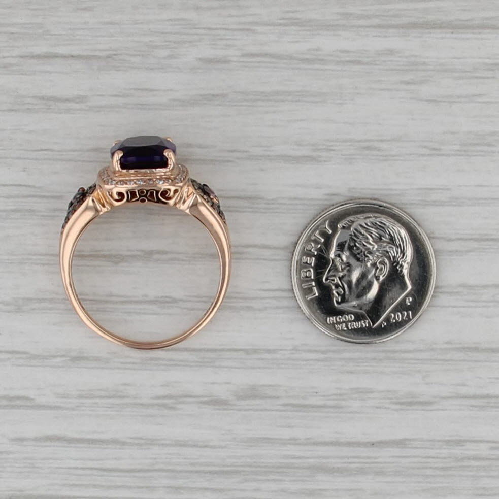 Le Vian Amethyst Diamond Halo Sapphire Ring 14k Rose Gold Size 8