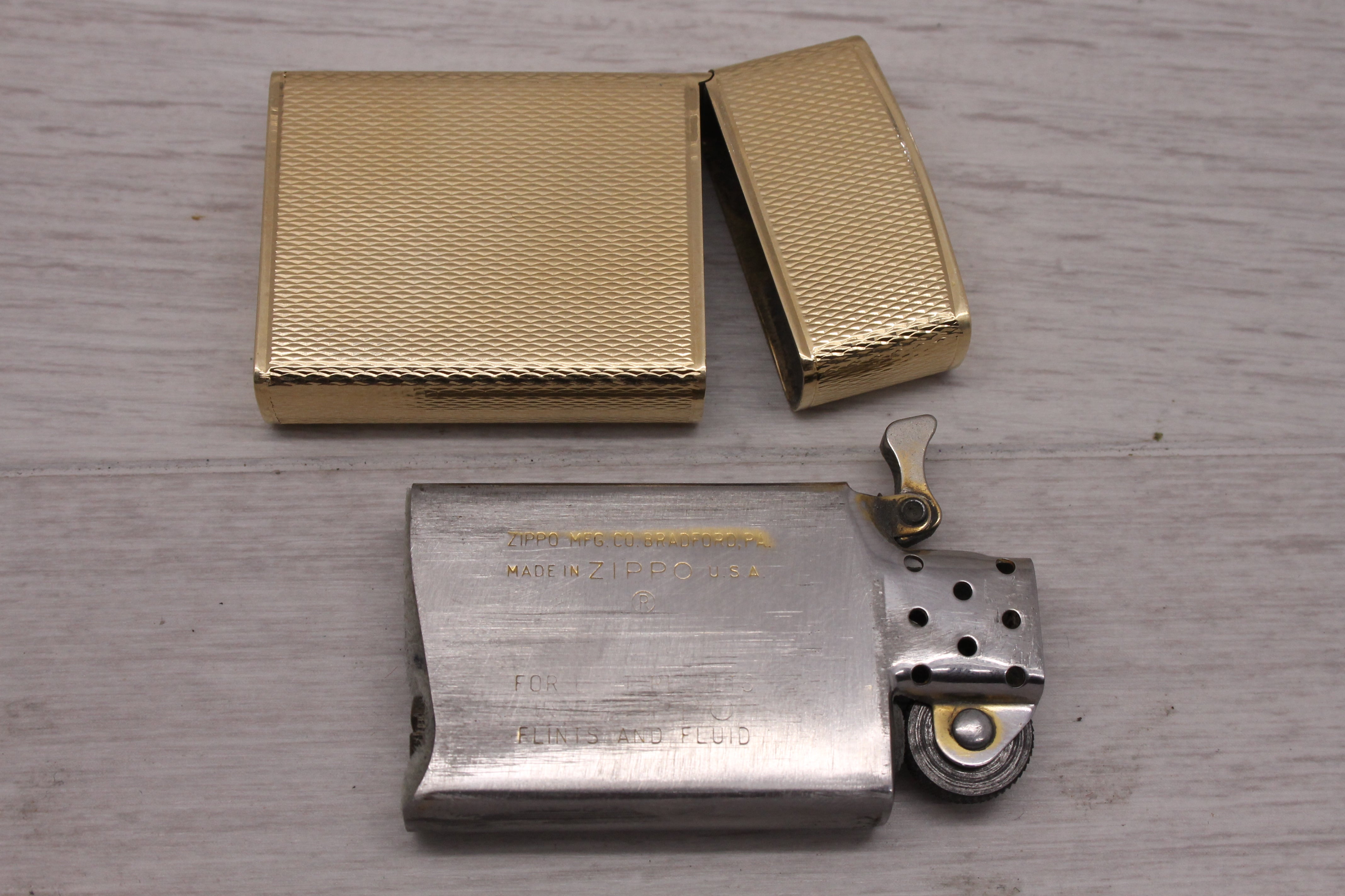 Light Slate Gray Vintage Tiffany & Co 14k Solid Gold Lighter Case w/ Zippo - 31gr Case Only