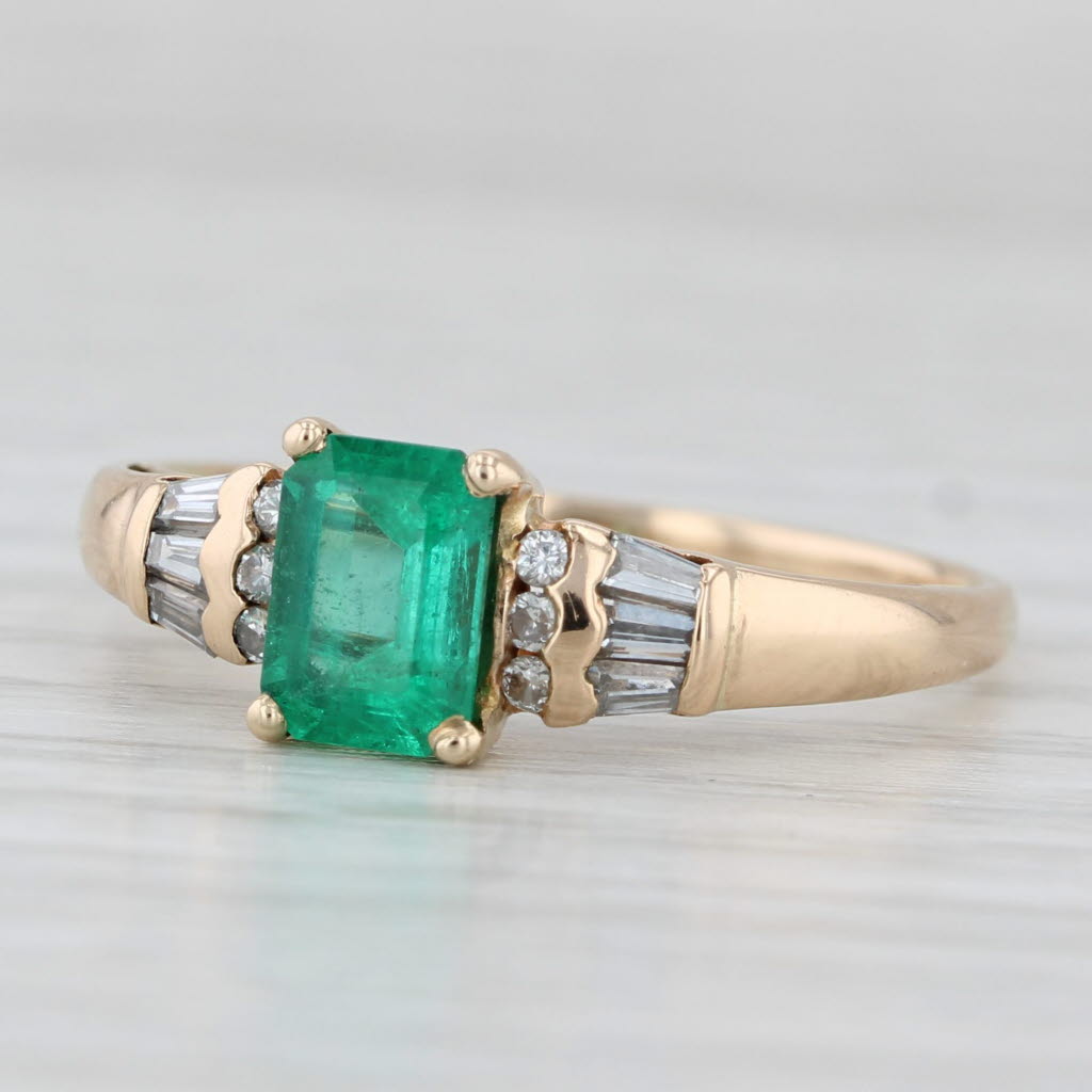 Light Gray 1.19ctw Emerald Diamond Ring 14k Yellow Gold Size 9.75 Emerald Cut