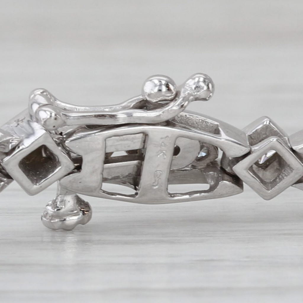 1.92ctw Diamond Bar Link Tennis Bracelet 14k White Gold 6.75" 4.4mm