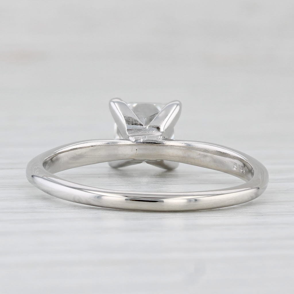 Light Gray 1.40ct Princess Solitaire Engagement Ring 14k White Gold Size 9.75