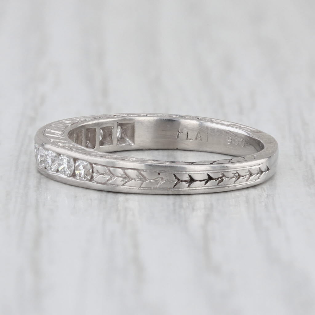 0.33ctw Diamond Wedding Band 950 Platinum Size 6.5 Stackable Anniversary Ring