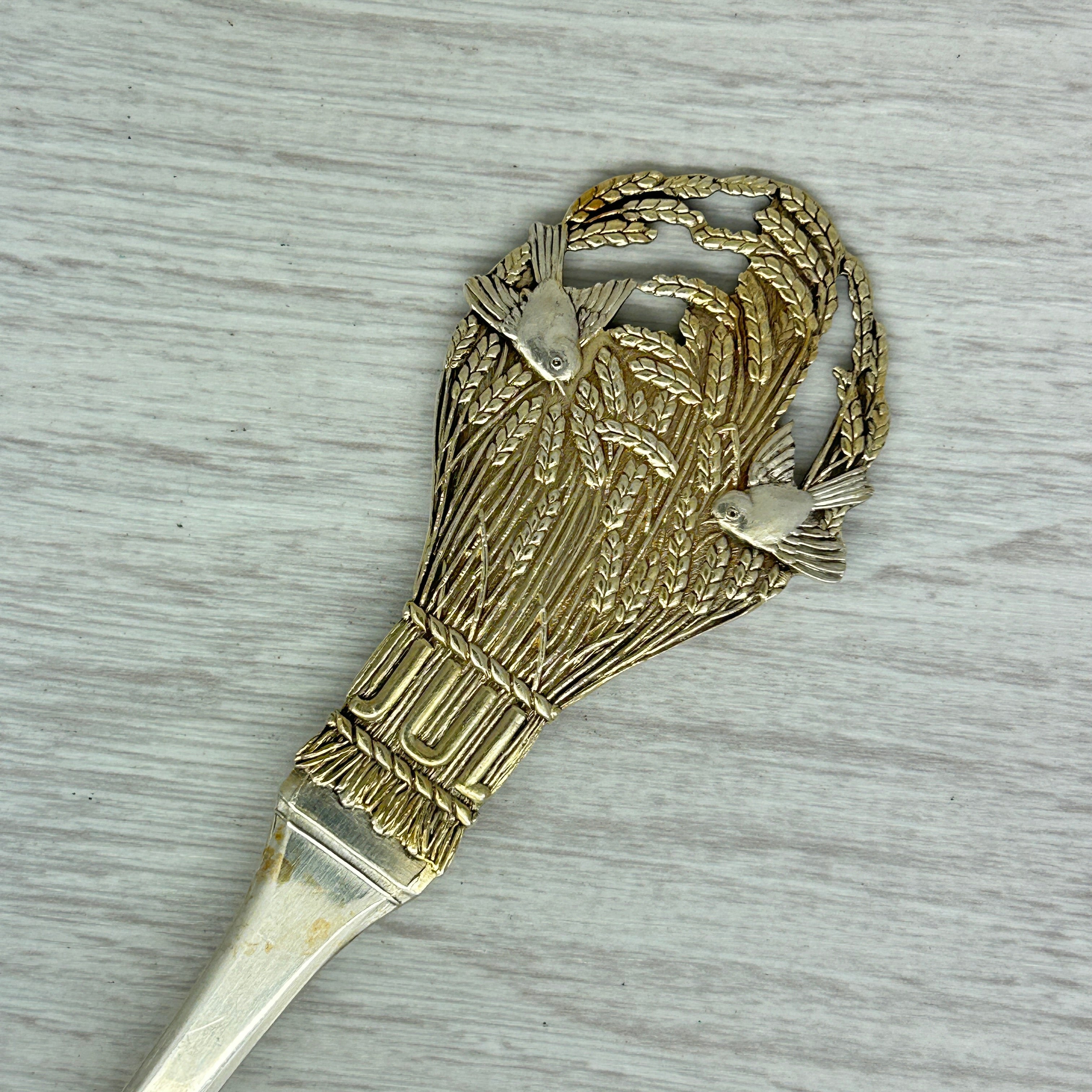 Dark Gray Vintage 1924 Anton Michelsen Sterling Silver Christmas Spoon Denmark