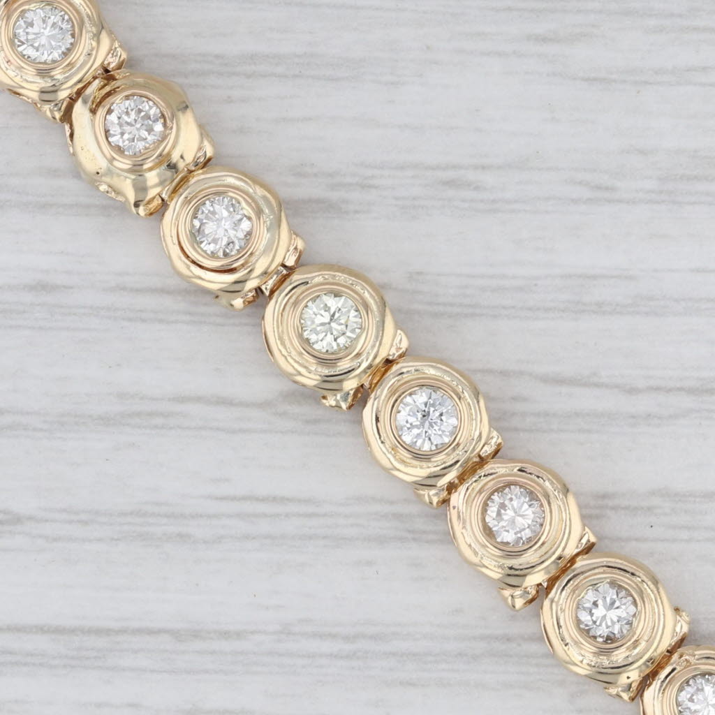 3.30ctw Diamond Tennis Bracelet 14k Yellow Gold 6.75" 7.3mm