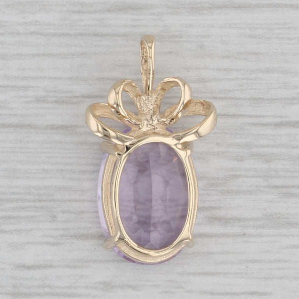 6.10ct Oval Amethyst Solitaire Pendant 14k Yellow Gold