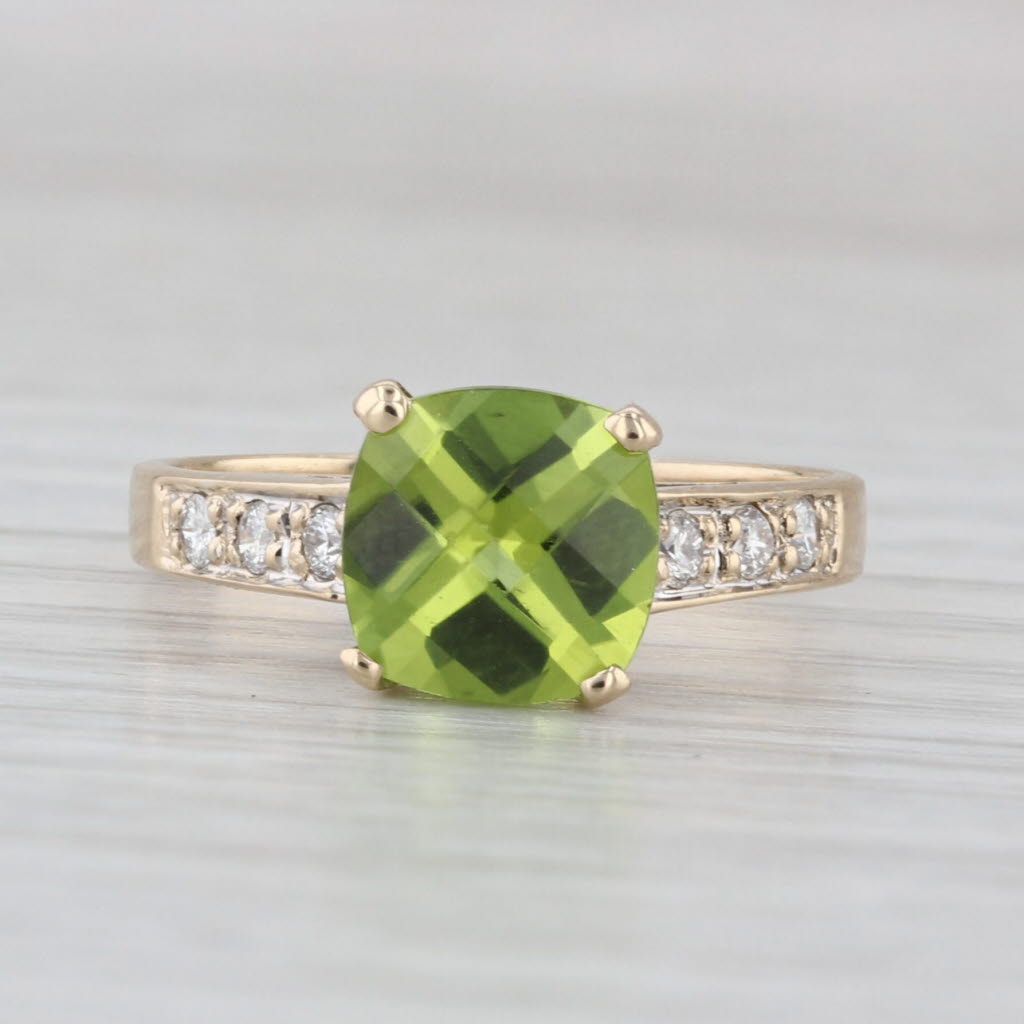 2.57ctw Peridot Diamond Ring 14k Yellow Gold Size 7.25