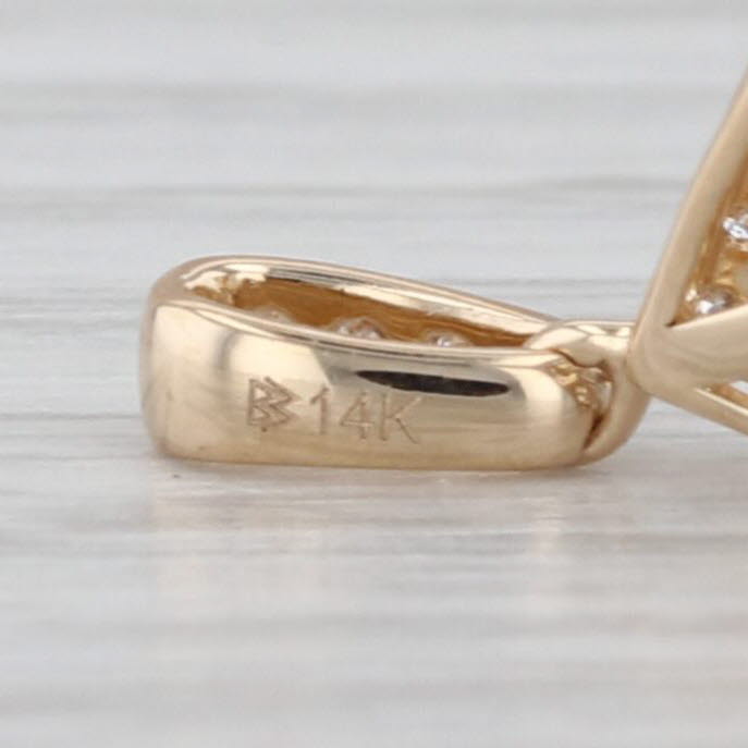 0.47ctw Diamond Cluster Teardrop Pendant 14k Yellow Gold